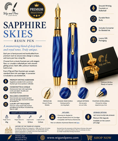 Sapphire Skies Resin Pen