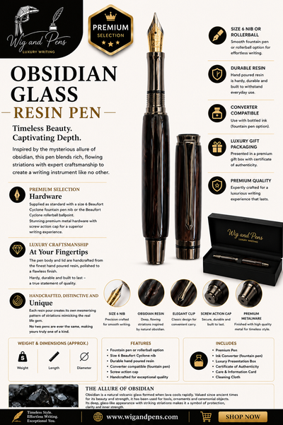 Obsidian Glass Resin Pen