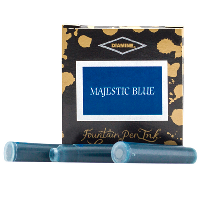 Diamine Ink Fountain Pen Cartridges, 6 Pack, Majestic Blue