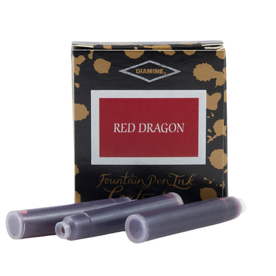 Diamine Ink Fountain Pen Cartridges, 6 Pack, Red Dragon