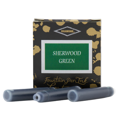 Diamine Ink Fountain Pen Cartridges, 6 Pack, Sherwood Green